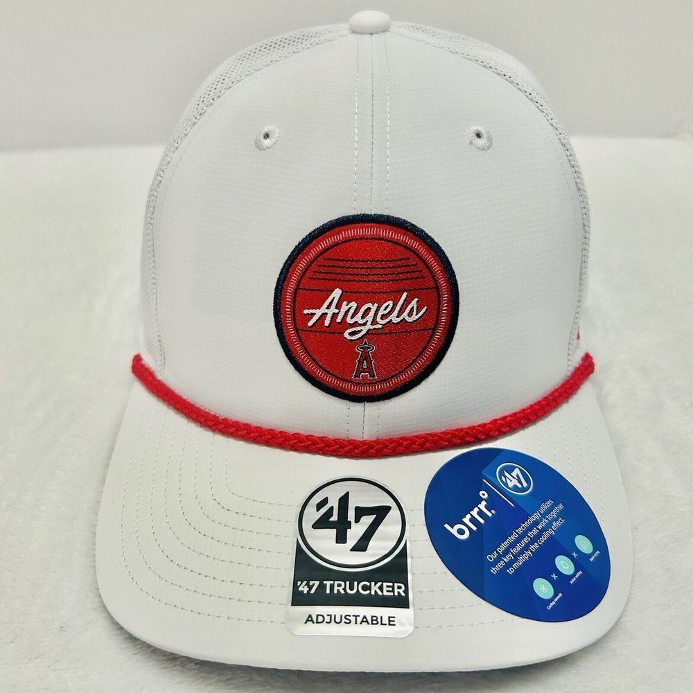 '47 Brand Los Angeles Angels Fairway Trucker Hat‎ Cap Adjustable White Rope MLB - Picture 2 of 6